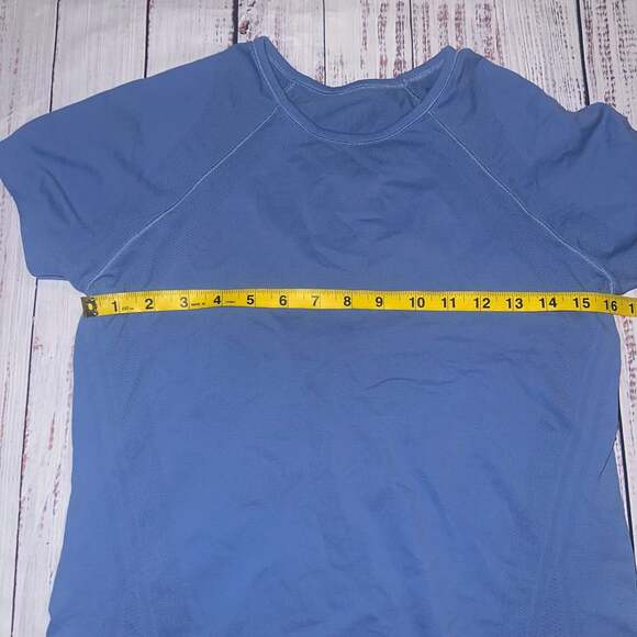 Athleta Blue Power Up Seamless Short Sleeve Tee-XS - Picture 2 of 5